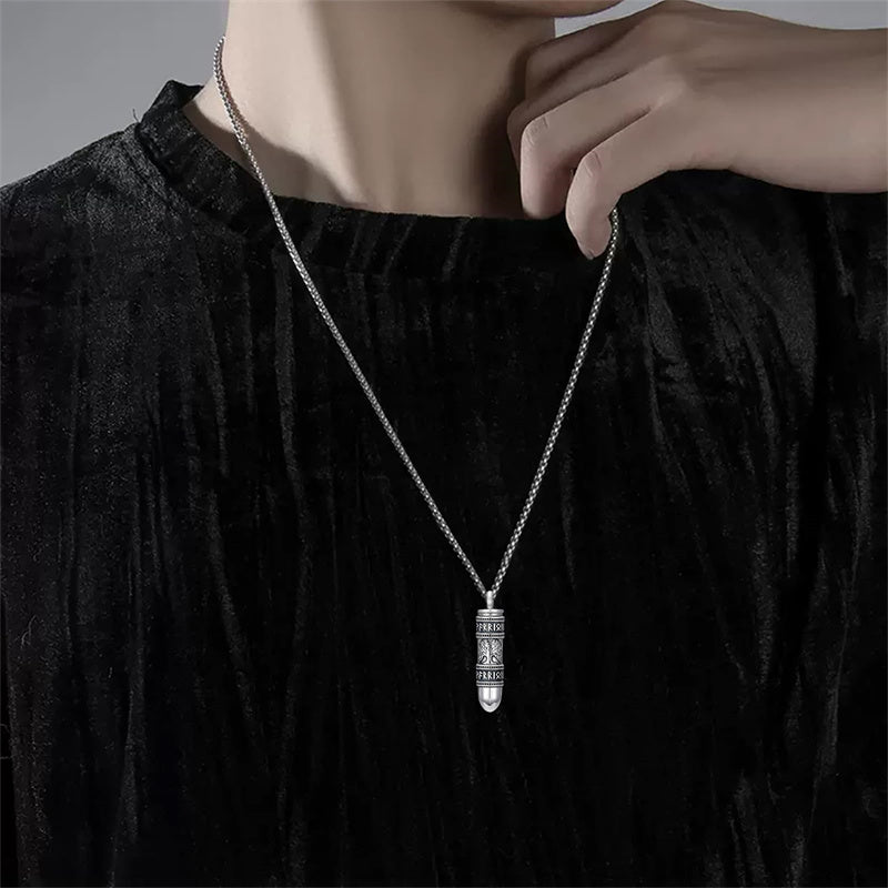 Sterling Silver Bear Lion Eagle Compass Tree of Life Bullet Urn Necklaces for Ashes