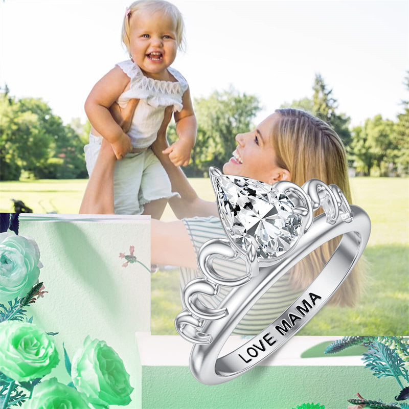Sterling Silver Personalized Engraved Moissanite Engagement Wedding Anniversary Ring