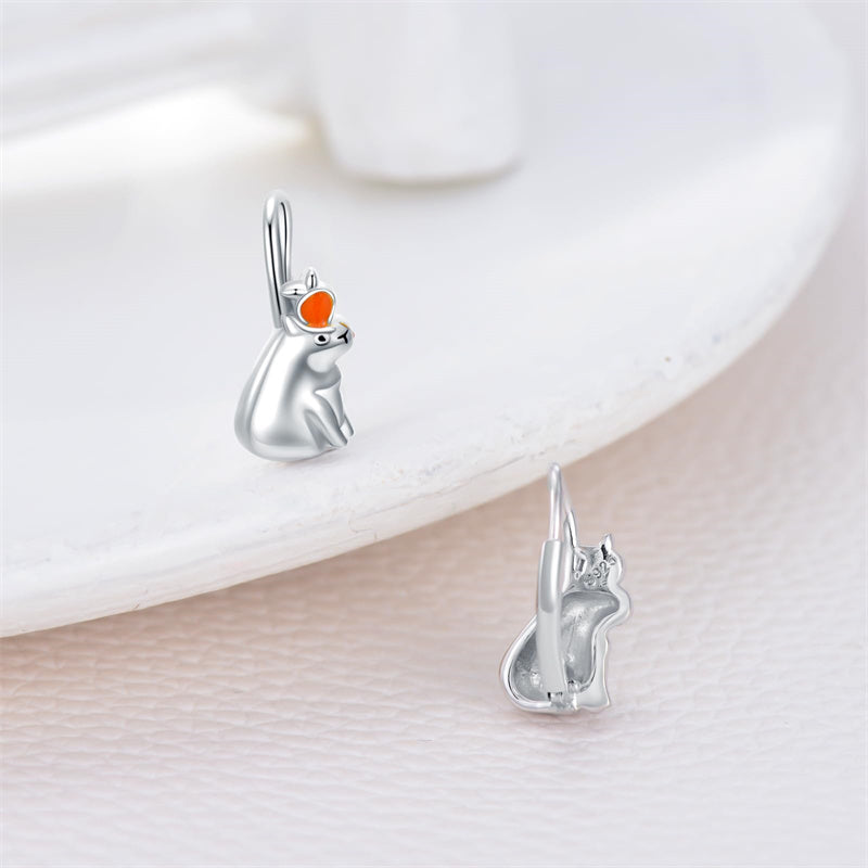 Sterling Silver Hypoallergenic Capybara Leverback Earrings
