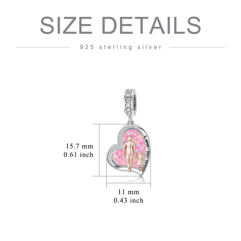 Sterling Silver Father Daughter Mother Daughter Charm Beads