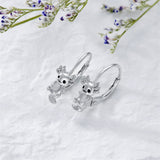 Sterling Silver Axolotl Leverback Earrings