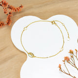 14K Gold Opal Single Layer Anklet