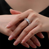 Sterling Silver Moissanite Wedding Ring Set for Women