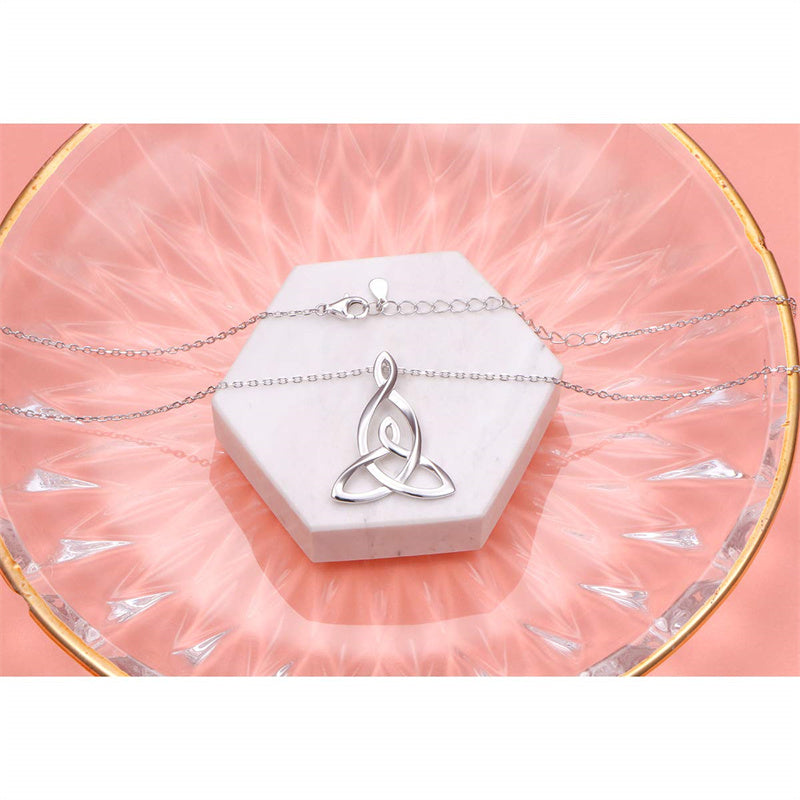 Sterling Silver Celtic Knot Mother and Child Pendant Necklace