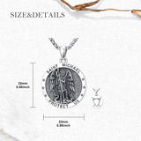 Sterling Silver Saint  Michael Christopher Sebastian Jude Gabriel Anthony Religious Pendant Necklace