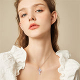 Sterling Silver Birthstone Cross Urn Necklace for Ashes