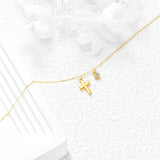 14k Yellow Gold Cross Bracelet