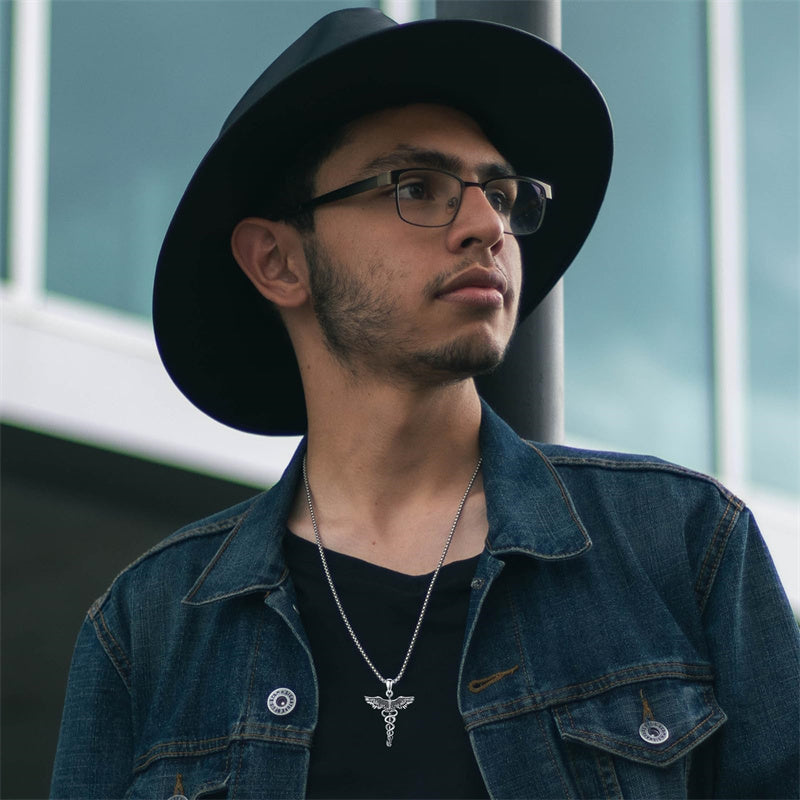 Sterling Silver Caduceus Phoenix RN Pendant Necklace RN Nurse Graduation Gift