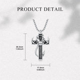 Sterling Silver Deer Antler Fish Hook & Cross Urn Necklace for Ashes