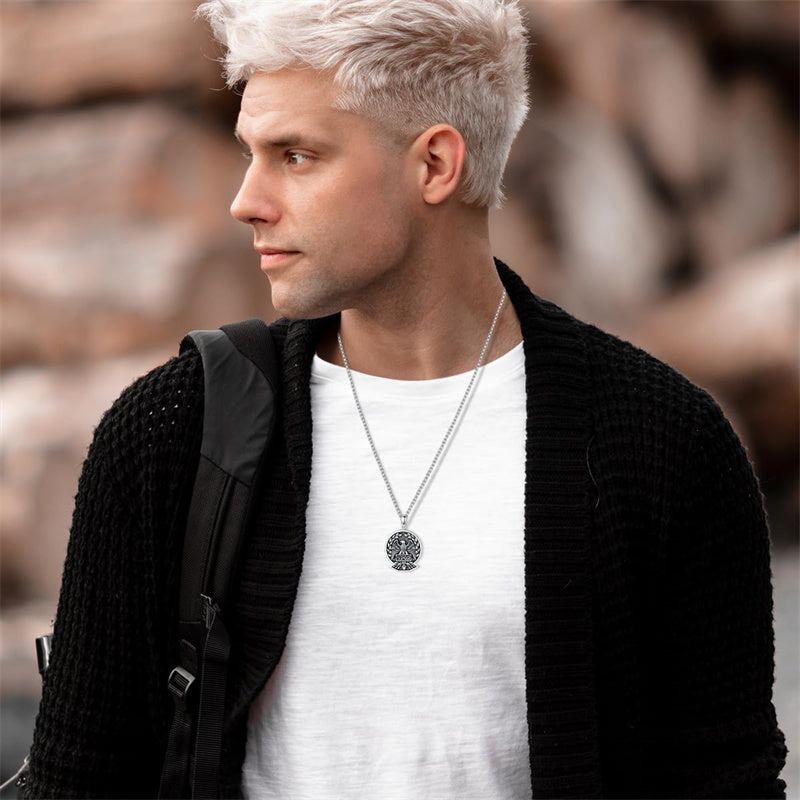 Sterling Silver Eagle SPQR Pendant Necklace for Men