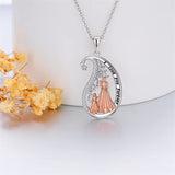 Sterling Silver TearDangle Mother Daughter Pendant Necklace Engraved With  I Love You forever