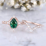 Sterling Silver 10K 14K 18K Gold Pear Shaped Gemstone Engagement Ring