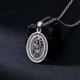 Sterling Silver St Anthony Francis Joseph Peregrine Raphael Sebastian Medal  Protection Pendant Necklace