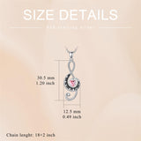 Sterling Silver Birthstone  Music Piano  Pendant Necklace