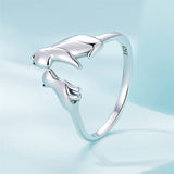 Sterling Silver Cute Cat Adjustable Ring for Women