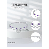 Sterling Silver Birthstone Infinity Multi-layered Anklet