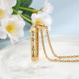 Stainless Steel Personalized Engraved Vertical Bar Necklace