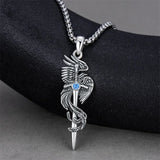 Sterling Silver Phoenix Pendant Necklace