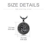 Sterling Silver Memento Mori Gothic Skull Amulet Pendant Necklace for Men