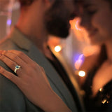 Sterling Silver Natural Moss Agate Engagement Ring