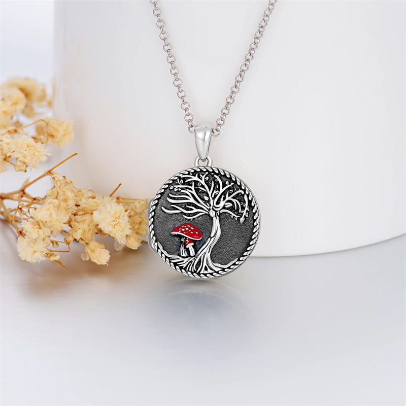 Sterling Silver Personalized Photo &Engraved Round Photo Necklace