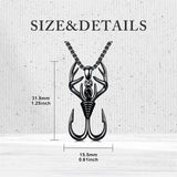 Sterling Silver Antler Pendant Necklace for Men