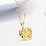 18K Gold Heart Pendant Necklace