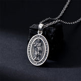 Sterling Silver St Anthony Francis Joseph Peregrine Raphael Sebastian Medal  Protection Pendant Necklace