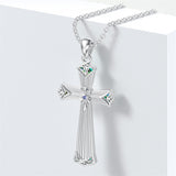 Sterling Silver Turquoise Cross Bear Claw Cowboy Boot Pendant Necklace