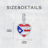 Sterling Silver Coqui Frog Flag Puerto Rico Charm Beads