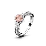 Sterling Silver 10K 14K 18K Personalized Engraved 1 Carat  Round Birthstone Engagement Ring