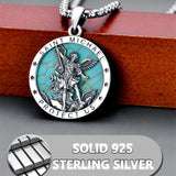 Sterling Silver St Michael St Christopher Pendant Necklace for Men