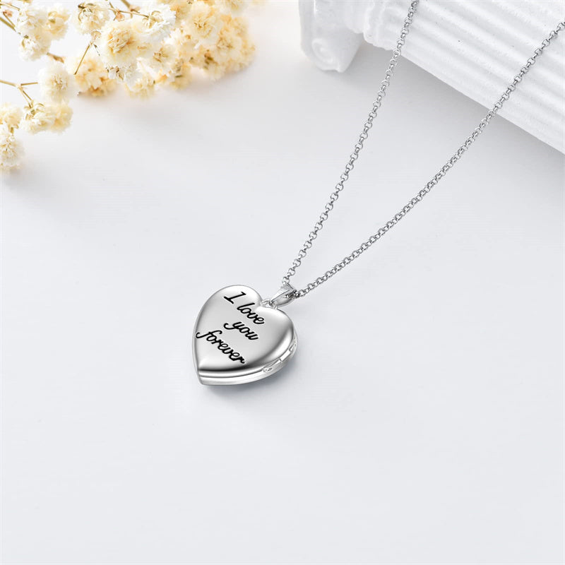 Sterling Silver Personalized Photo Abalone Shell Turquoise Malachite Father Daughter Pendant Necklace