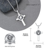 Sterling Silver 12 Constellation Cross Pendant Necklace
