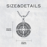 Sterling Silver Compass Pendant Necklace Graduation Jewelry Gift