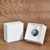 Sterling Silver Turquoise Obsidian Opal Tiger's Eye Yin Yang Angel Wings Pendant Necklace