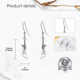 Sterling Silver Medieval Sword Dangle Cross Knives  Ankh Drop Earrings