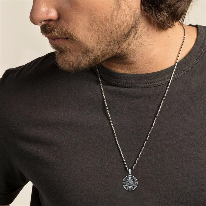 Sterling Silver Memento Mori Skull Pendant Necklace