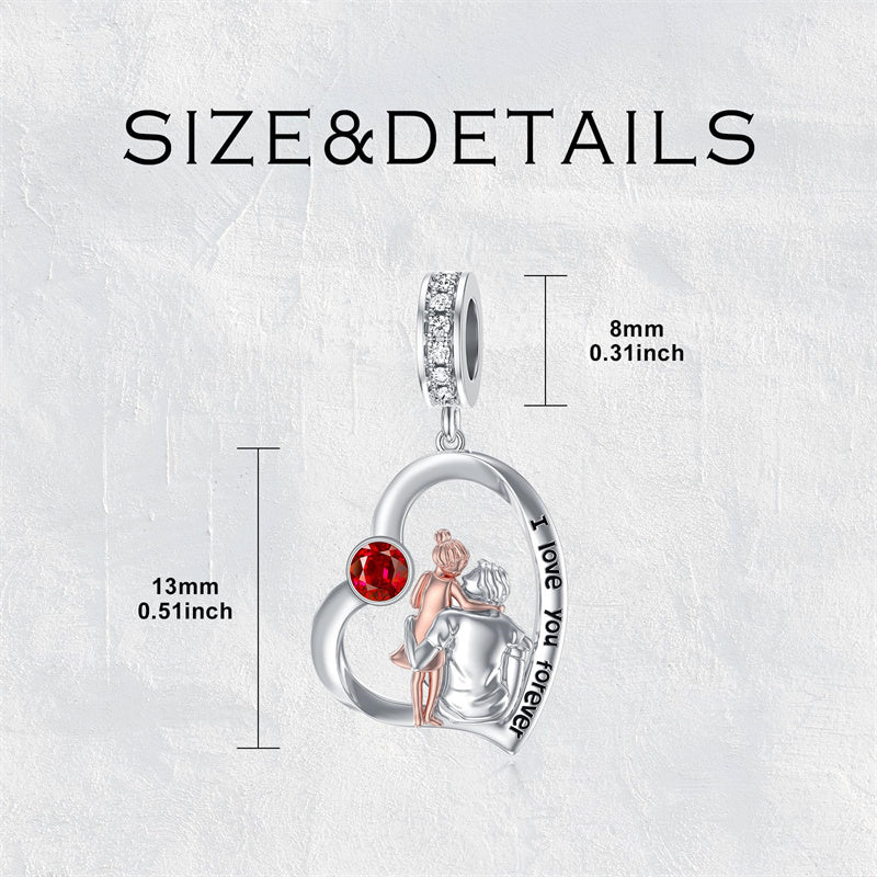 Sterling Silver Father Daughter Mother Daughter Charm Beads