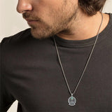 Sterling Silver Eagle SPQR Pendant Necklace for Men