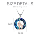 Sterling Silver Father Daughter Heart Pendant Necklace from Dad Gift for Daughter