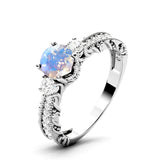 Sterling Silver 10K 14K 18K Personalized Engraved 1 Carat  Round Birthstone Engagement Ring