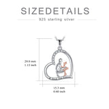 Sterling Silver Father Daughter Heart Pendant Necklace from Dad Gift for Daughter