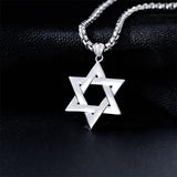 Sterling Silver Star of David Pendant Necklace for Men