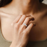 Sterling Silver Heart Shaped Moissanite Engagement Wedding Ring