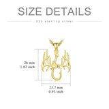 Sterling Silver Fish Hook& Antler Duck Pendant Necklace for Men