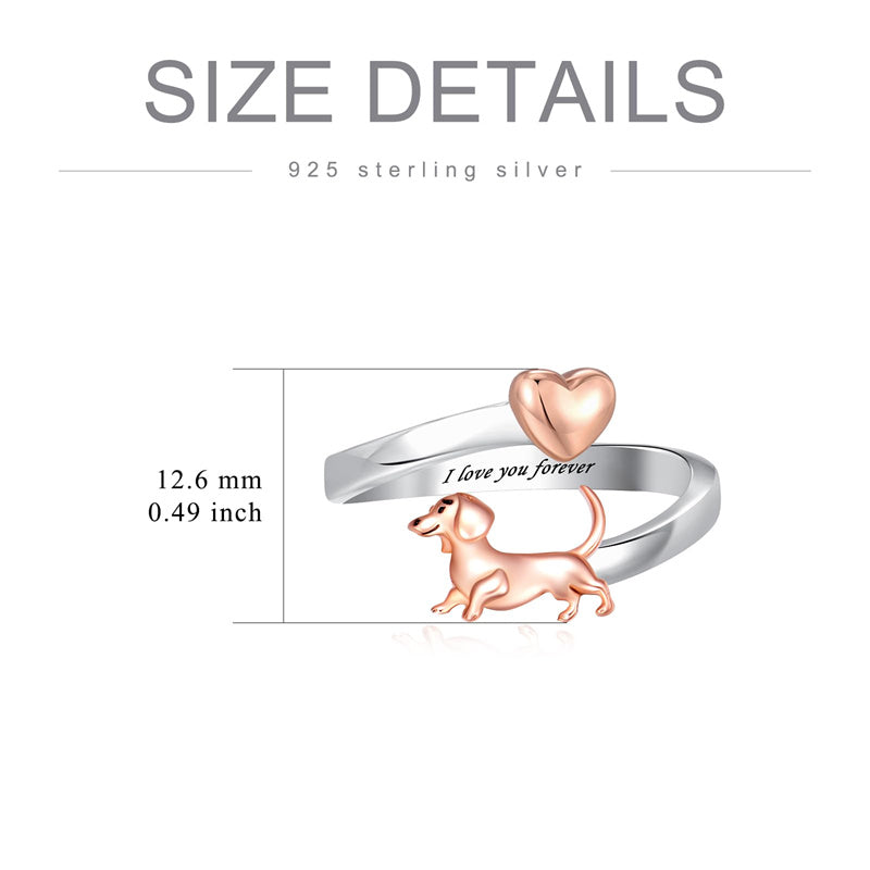 Sterling Silver Dachshund Open Rings