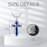 Sterling Silver Fish Hook Cross Pendant Necklace for Men