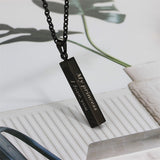 Stainless Steel Personalized Engraved Vertical Bar Necklace