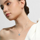 Sterling Silver Abalone Shell Personalized Photo Engraved Heart Cat Pigeon Paw Prints Urn Necklace for Ashes